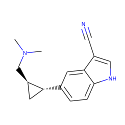 CN(C)C[C@@H]1C[C@H]1c1ccc2[nH]cc(C#N)c2c1 ZINC000096909373