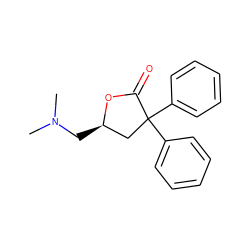 CN(C)C[C@@H]1CC(c2ccccc2)(c2ccccc2)C(=O)O1 ZINC000013651074