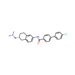 CN(C)C[C@@H]1CCc2cc(NC(=O)c3ccc(-c4ccc(Cl)cc4)cc3)ccc2C1 ZINC000072113728