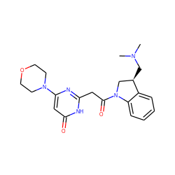 CN(C)C[C@@H]1CN(C(=O)Cc2nc(N3CCOCC3)cc(=O)[nH]2)c2ccccc21 ZINC000068248356