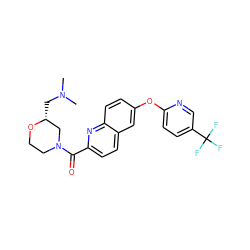 CN(C)C[C@@H]1CN(C(=O)c2ccc3cc(Oc4ccc(C(F)(F)F)cn4)ccc3n2)CCO1 ZINC001772643579