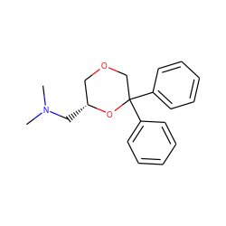 CN(C)C[C@@H]1COCC(c2ccccc2)(c2ccccc2)O1 ZINC000084690905