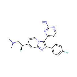 CN(C)C[C@H](F)c1ccn2c(-c3ccnc(N)n3)c(-c3ccc(F)cc3)nc2c1 ZINC000040975238