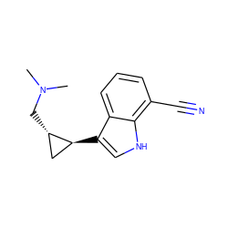 CN(C)C[C@H]1C[C@@H]1c1c[nH]c2c(C#N)cccc12 ZINC000013673553