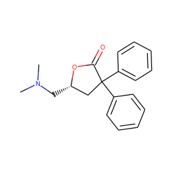 CN(C)C[C@H]1CC(c2ccccc2)(c2ccccc2)C(=O)O1 ZINC000013651075