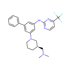 CN(C)C[C@H]1CCCN(c2cc(Nc3nccc(C(F)(F)F)n3)cc(-c3ccccc3)c2)C1 ZINC001772615222