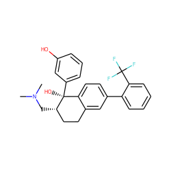 CN(C)C[C@H]1CCc2cc(-c3ccccc3C(F)(F)F)ccc2[C@]1(O)c1cccc(O)c1 ZINC000653819581