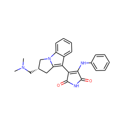 CN(C)C[C@H]1Cc2c(C3=C(Nc4ccccc4)C(=O)NC3=O)c3ccccc3n2C1 ZINC000103203078