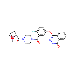 CN(C)C1(C(=O)N2CCN(C(=O)c3cc(Oc4n[nH]c(=O)c5ccccc45)ccc3F)CC2)CCC1 ZINC000224694543