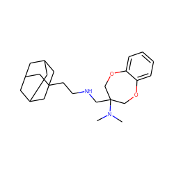 CN(C)C1(CNCCC23CC4CC(CC(C4)C2)C3)COc2ccccc2OC1 ZINC000028821273