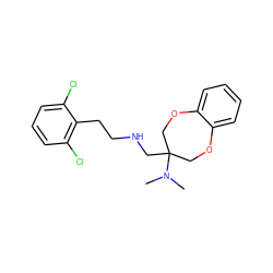 CN(C)C1(CNCCc2c(Cl)cccc2Cl)COc2ccccc2OC1 ZINC000028821262