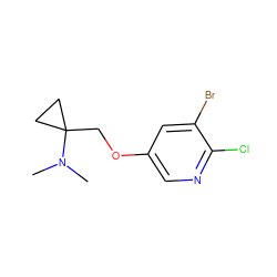 CN(C)C1(COc2cnc(Cl)c(Br)c2)CC1 ZINC000029126776