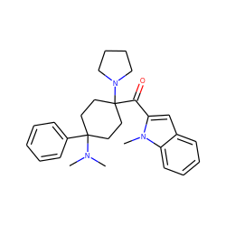 CN(C)C1(c2ccccc2)CCC(C(=O)c2cc3ccccc3n2C)(N2CCCC2)CC1 ZINC000139003029