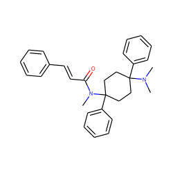 CN(C)C1(c2ccccc2)CCC(c2ccccc2)(N(C)C(=O)/C=C/c2ccccc2)CC1 ZINC000146956746