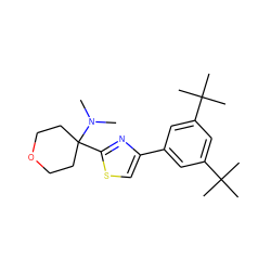 CN(C)C1(c2nc(-c3cc(C(C)(C)C)cc(C(C)(C)C)c3)cs2)CCOCC1 ZINC000059128392