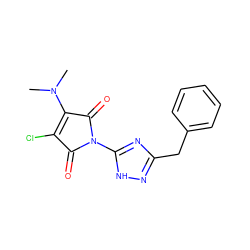 CN(C)C1=C(Cl)C(=O)N(c2nc(Cc3ccccc3)n[nH]2)C1=O ZINC000064481085