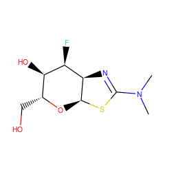 CN(C)C1=N[C@@H]2[C@H](F)[C@H](O)[C@@H](CO)O[C@@H]2S1 ZINC000200880012