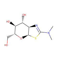 CN(C)C1=N[C@H]2[C@H](O[C@H](CO)[C@@H](O)[C@@H]2O)S1 ZINC000034522724