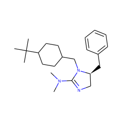 CN(C)C1=NC[C@H](Cc2ccccc2)N1CC1CCC(C(C)(C)C)CC1 ZINC000015924743