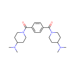 CN(C)C1CCN(C(=O)c2ccc(C(=O)N3CCC(N(C)C)CC3)cc2)CC1 ZINC000096284332