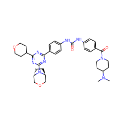 CN(C)C1CCN(C(=O)c2ccc(NC(=O)Nc3ccc(-c4nc(C5CCOCC5)nc(N5[C@H]6CC[C@H]5COC6)n4)cc3)cc2)CC1 ZINC000101336014