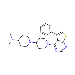 CN(C)C1CCN(C2CCN(c3ncnc4scc(-c5ccccc5)c34)CC2)CC1 ZINC000223057978