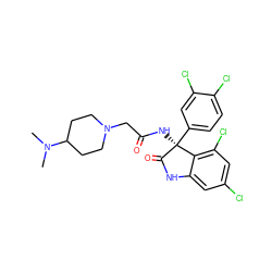 CN(C)C1CCN(CC(=O)N[C@@]2(c3ccc(Cl)c(Cl)c3)C(=O)Nc3cc(Cl)cc(Cl)c32)CC1 ZINC000095553622