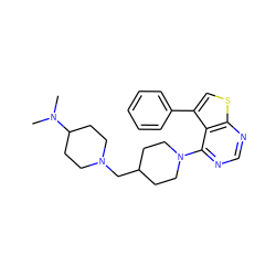 CN(C)C1CCN(CC2CCN(c3ncnc4scc(-c5ccccc5)c34)CC2)CC1 ZINC000146539013