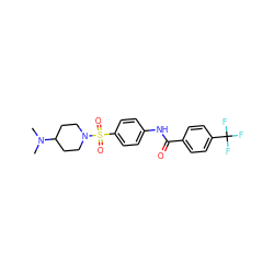 CN(C)C1CCN(S(=O)(=O)c2ccc(NC(=O)c3ccc(C(F)(F)F)cc3)cc2)CC1 ZINC000473115496