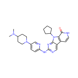 CN(C)C1CCN(c2ccc(Nc3ncc4c5cc[nH]c(=O)c5n(C5CCCC5)c4n3)nc2)CC1 ZINC000201255352