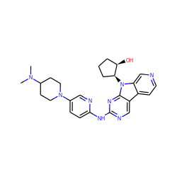 CN(C)C1CCN(c2ccc(Nc3ncc4c5ccncc5n([C@H]5CCC[C@H]5O)c4n3)nc2)CC1 ZINC000169706804