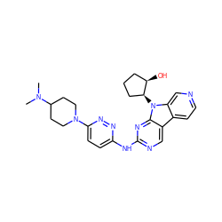 CN(C)C1CCN(c2ccc(Nc3ncc4c5ccncc5n([C@H]5CCC[C@H]5O)c4n3)nn2)CC1 ZINC000169706805