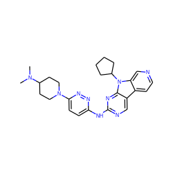 CN(C)C1CCN(c2ccc(Nc3ncc4c5ccncc5n(C5CCCC5)c4n3)nn2)CC1 ZINC000169706620