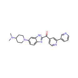 CN(C)C1CCN(c2ccc3nc(C(=O)c4ccnc(-c5cccnc5)c4)[nH]c3c2)CC1 ZINC000084672343