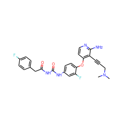 CN(C)CC#Cc1c(Oc2ccc(NC(=O)NC(=O)Cc3ccc(F)cc3)cc2F)ccnc1N ZINC000040979949