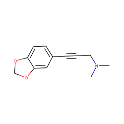 CN(C)CC#Cc1ccc2c(c1)OCO2 ZINC000026575378