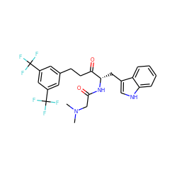 CN(C)CC(=O)N[C@@H](Cc1c[nH]c2ccccc12)C(=O)CCc1cc(C(F)(F)F)cc(C(F)(F)F)c1 ZINC000001537623