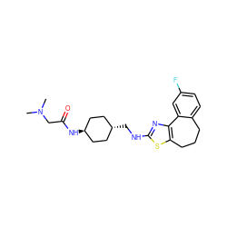 CN(C)CC(=O)N[C@H]1CC[C@H](CNc2nc3c(s2)CCCc2ccc(F)cc2-3)CC1 ZINC000253635994