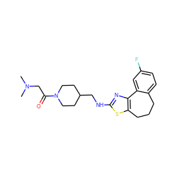 CN(C)CC(=O)N1CCC(CNc2nc3c(s2)CCCc2ccc(F)cc2-3)CC1 ZINC000026503805