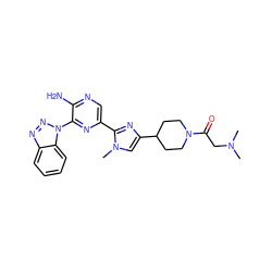 CN(C)CC(=O)N1CCC(c2cn(C)c(-c3cnc(N)c(-n4nnc5ccccc54)n3)n2)CC1 ZINC000474607977