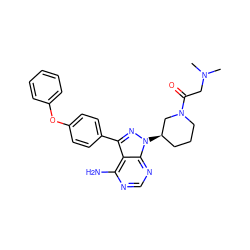 CN(C)CC(=O)N1CCC[C@@H](n2nc(-c3ccc(Oc4ccccc4)cc3)c3c(N)ncnc32)C1 ZINC000583646004