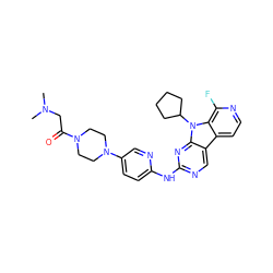 CN(C)CC(=O)N1CCN(c2ccc(Nc3ncc4c5ccnc(F)c5n(C5CCCC5)c4n3)nc2)CC1 ZINC000117689131