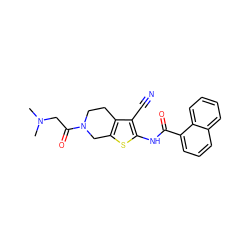 CN(C)CC(=O)N1CCc2c(sc(NC(=O)c3cccc4ccccc34)c2C#N)C1 ZINC000028821923