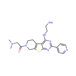 CN(C)CC(=O)N1CCc2c(sc3nc(-c4ccncc4)nc(NCCN)c23)C1 ZINC000223681822