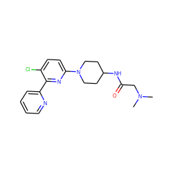 CN(C)CC(=O)NC1CCN(c2ccc(Cl)c(-c3ccccn3)n2)CC1 ZINC000168483920