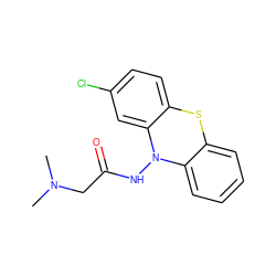 CN(C)CC(=O)NN1c2ccccc2Sc2ccc(Cl)cc21 ZINC000073195988