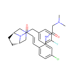 CN(C)CC(=O)Nc1cc(Cl)ccc1/C=C/C(=O)N1[C@H]2CC[C@H]1CN(Cc1ccc(F)cc1)C2 ZINC000101034343