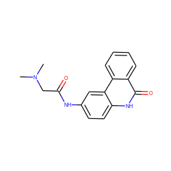 CN(C)CC(=O)Nc1ccc2[nH]c(=O)c3ccccc3c2c1 ZINC000000008960