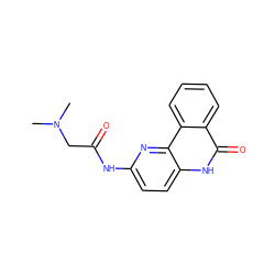 CN(C)CC(=O)Nc1ccc2[nH]c(=O)c3ccccc3c2n1 ZINC000013524018