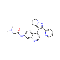 CN(C)CC(=O)Nc1ccc2c(-c3c(-c4ccccn4)nn4c3CCC4)ccnc2c1 ZINC000029051704